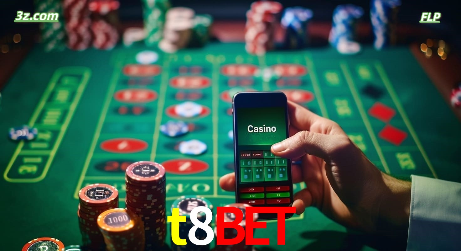 Cassino online móvel t8bet com apostas em roleta e fichas de pôquer